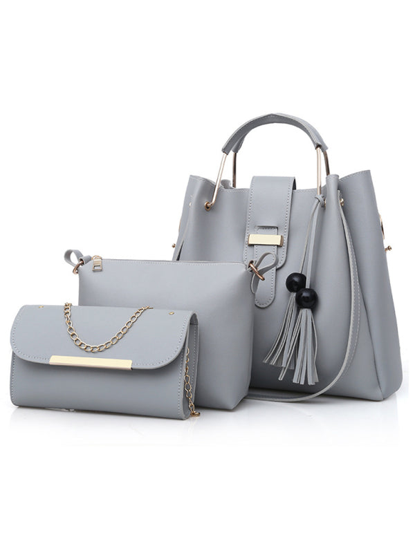 SHOPIQAT Fashion One Shoulder Bucket Ladies Luggage Hand Bag Three-Piece Set - Premium from shopiqat - Just $13.900! Shop now at shopiqat